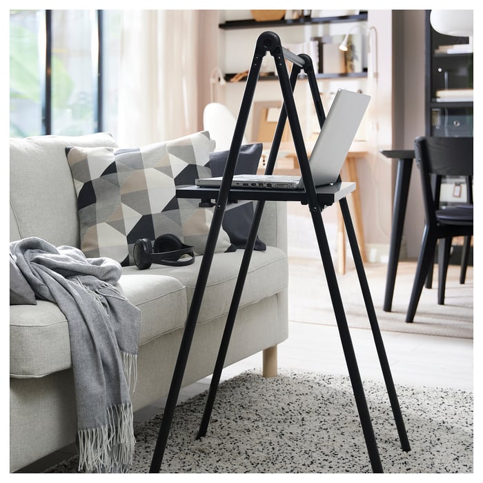 BJÖRKÅSEN folding table, black, 59x35 cm - IKEA UK