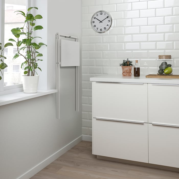 BJÖRKÅSEN folding table, white, 59x35 cm - IKEA UK