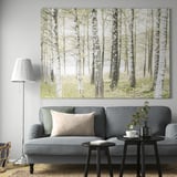 BJÖRKSTA Picture with frame, birches/black, 200x140 cm