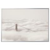 BJÖRKSTA Picture with frame, bridge and clouds/aluminium-colour, 200x140 cm