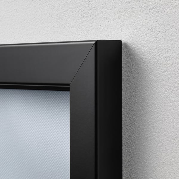BJÖRKSTA Picture with frame, Deers in fog/black, 200x140 cm