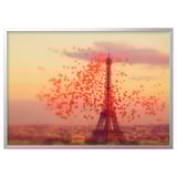 BJÖRKSTA Picture with frame, Eiffel tower/aluminium-colour, 140x100 cm