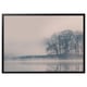 BJÖRKSTA Picture with frame, Misty landscape/black, 140x100 cm