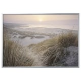 BJÖRKSTA Picture with frame, shore in the dawn/aluminium-colour, 200x140 cm