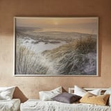 BJÖRKSTA Picture with frame, shore in the dawn/aluminium-colour, 200x140 cm