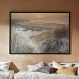 BJÖRKSTA Picture with frame, shore in the dawn/black, 200x140 cm