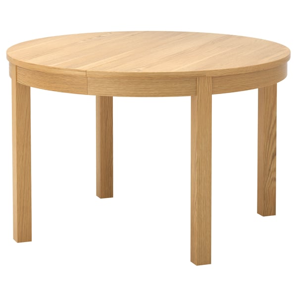 BJURSTA oak veneer, Extendable table, Max. length 166 cm IKEA