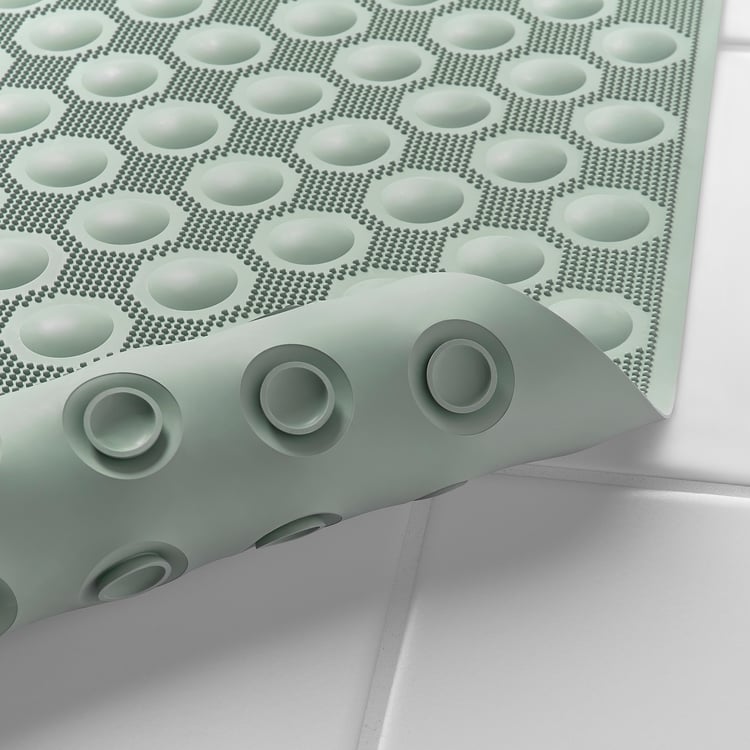 BLÅSJÖN bathtub mat, greygreen, 33x84 cm IKEA