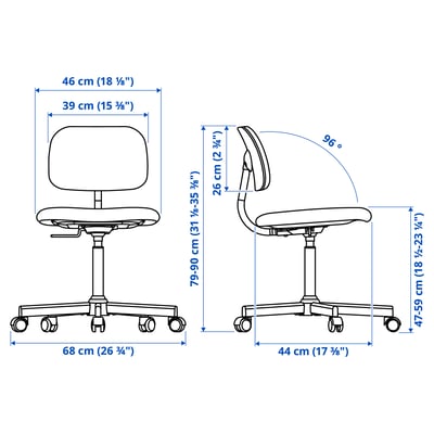 BLECKBERGET Swivel chair, Klovsta white/grey