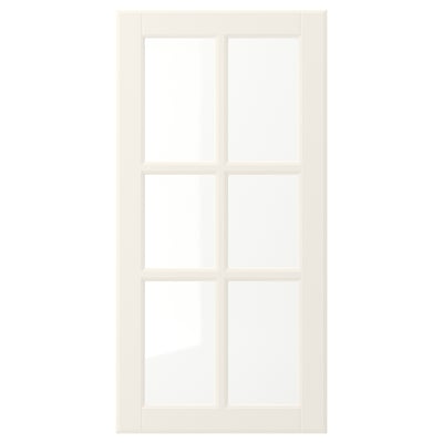 BODBYN Glass door, off-white, 40x80 cm
