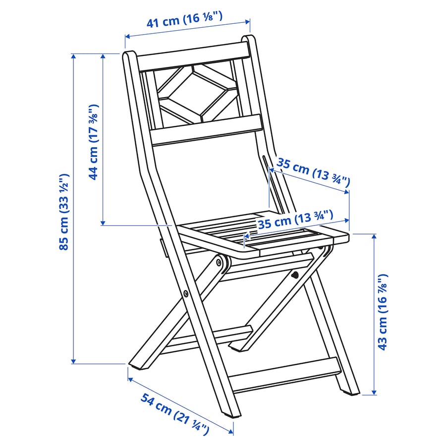 BONDHOLMEN folding garden chair, grey IKEA