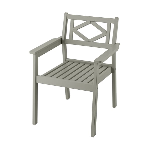 Bondholmen Grey Stained Chair With Armrests Outdoor Ikea