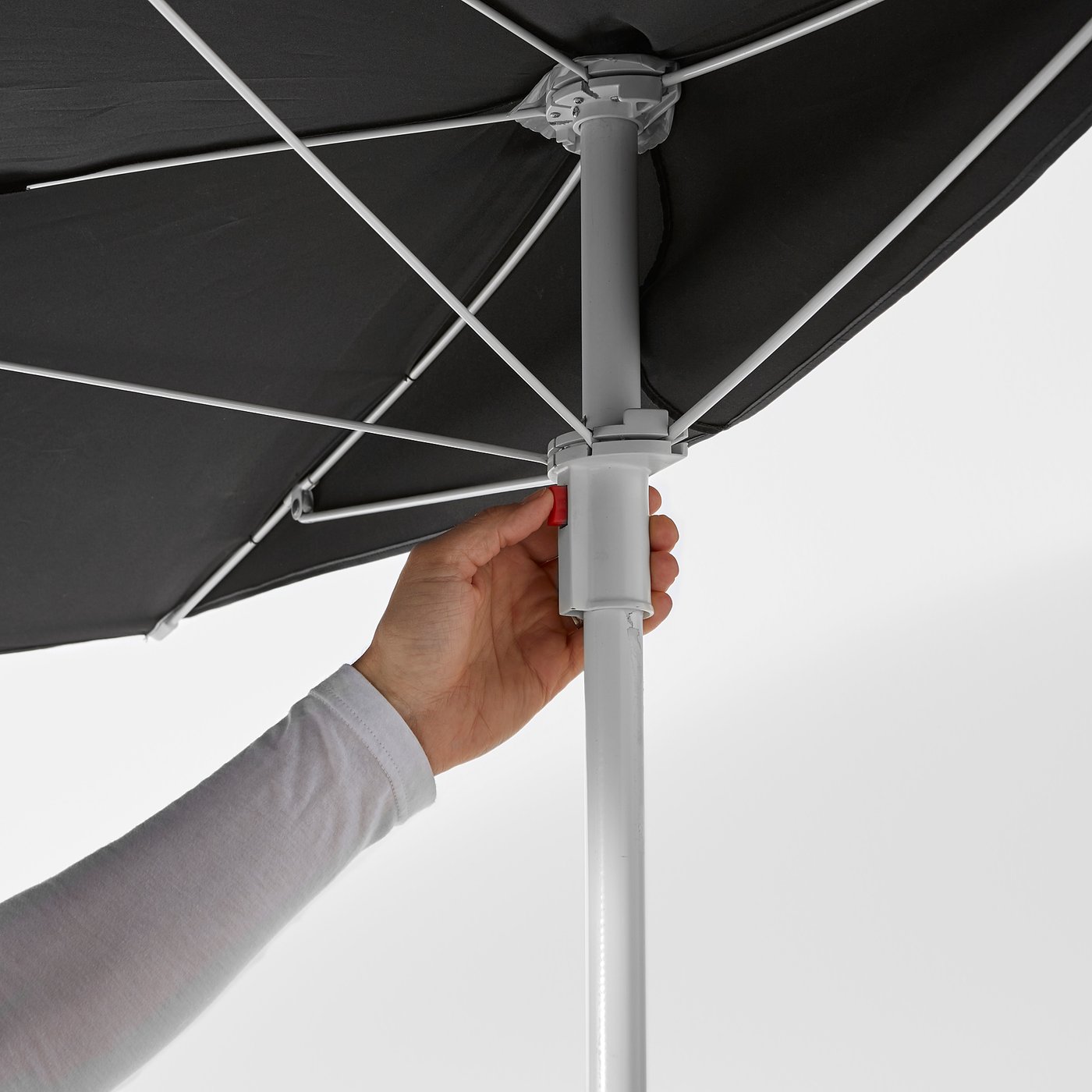 black parasol with base