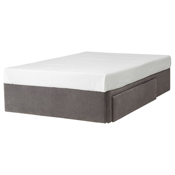 Brandasund Divan Base With Drawer Right Tallmyra Medium Grey Ikea