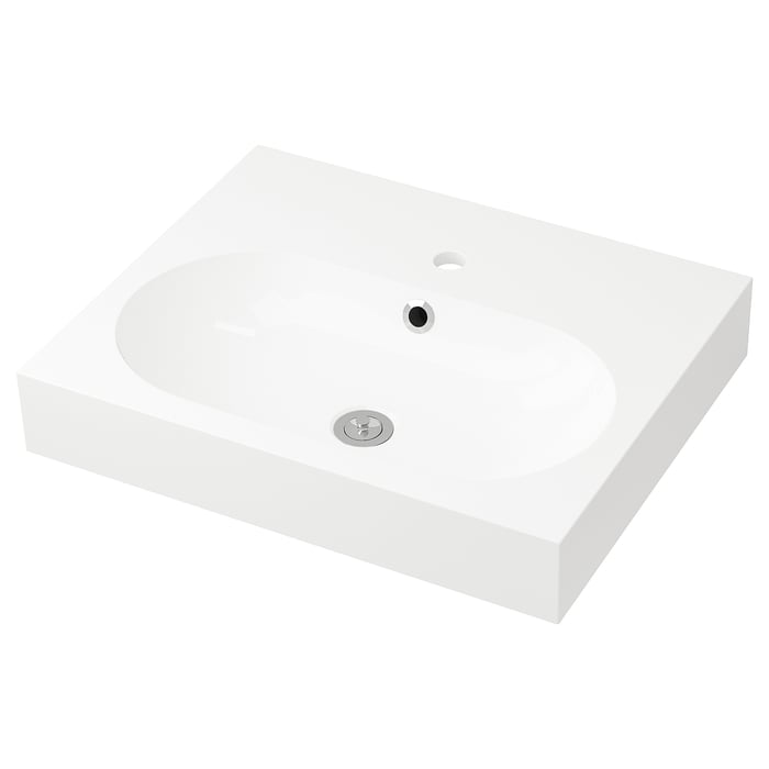 BRÅVIKEN white, Single washbasin, 61x49x10 cm IKEA