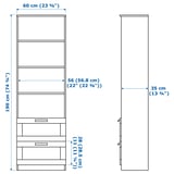 BRIMNES / BERGSHULT TV storage combination, black, 258x41x190 cm