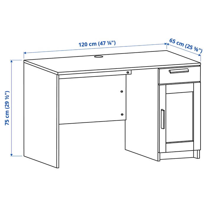 BRIMNES Desk, white, 120x65 cm IKEA