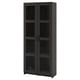 A black BRIMNES glass-door cabinet with adjustable shelves, suitable for displaying and protecting items.