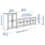 BRIMNES TV storage combination, black, 258x41x95 cm