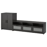 BRIMNES TV storage combination, black, 258x41x95 cm
