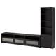 Black BRIMNES tv unit & bookcase combo, sleek & modern, drawers & adjustable shelves, ideal for storage & display.
