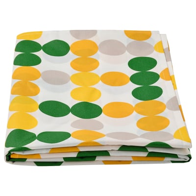 BRÖGGAN Tablecloth, wipeable/dot pattern multicolour, 145x240 cm