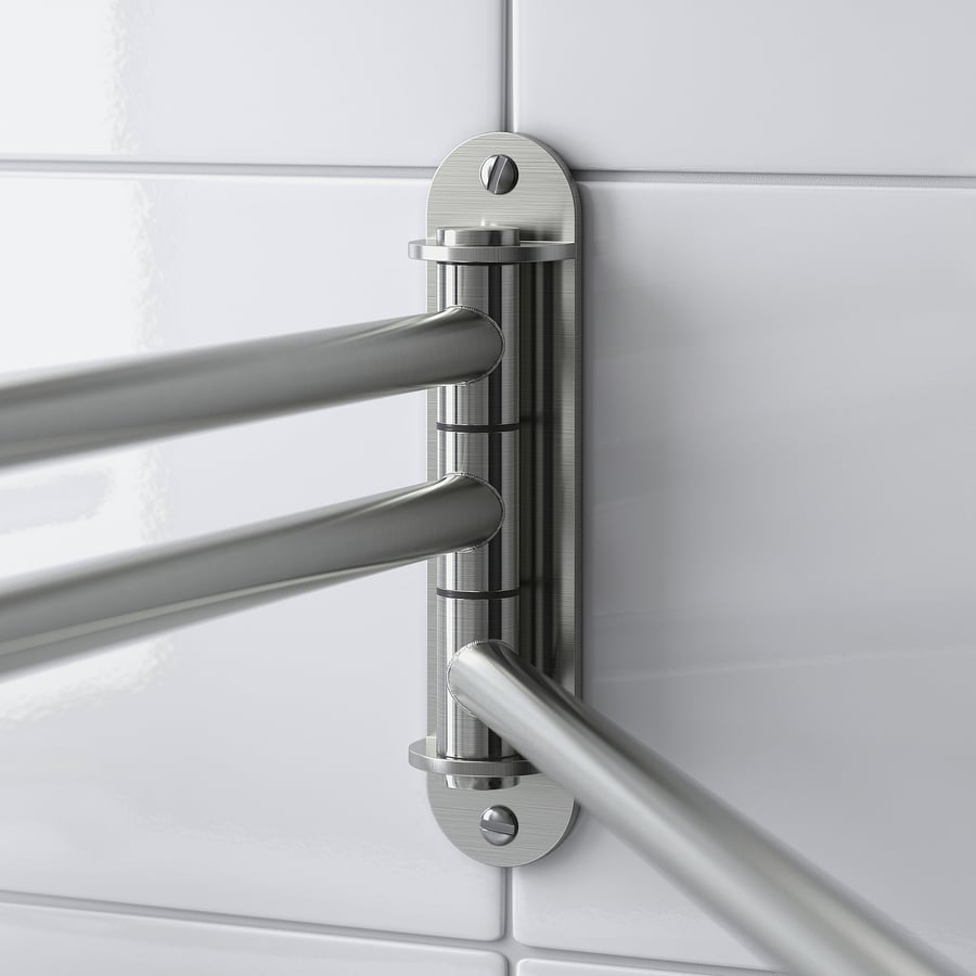 BROGRUND towel holder 3 bars, stainless steel IKEA