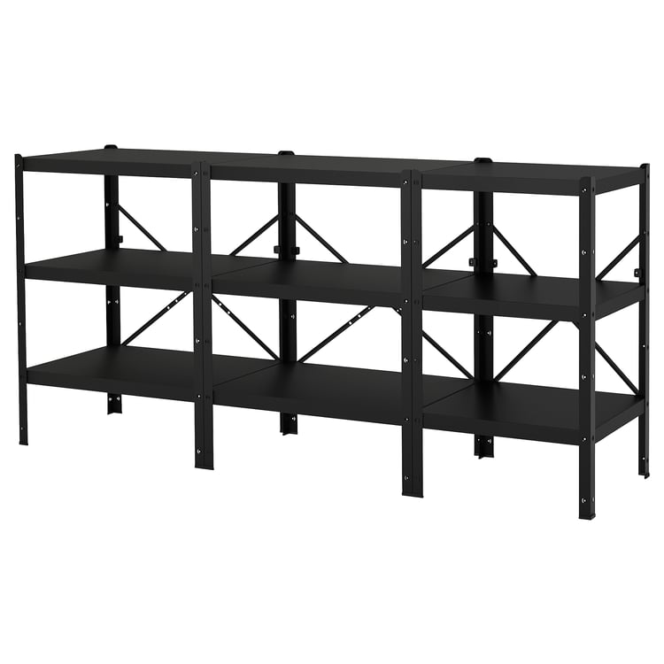 BROR shelving unit, black, 234x55x110 cm IKEA