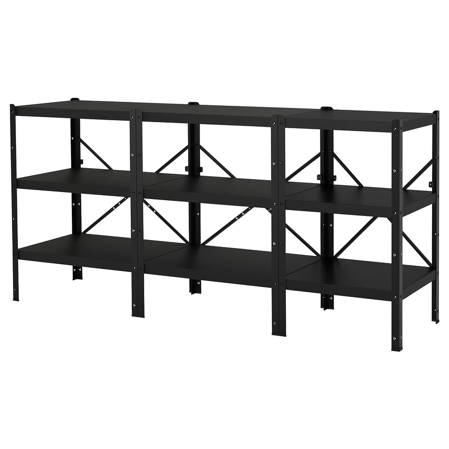 BROR shelving unit, black, 234x55x110 cm IKEA