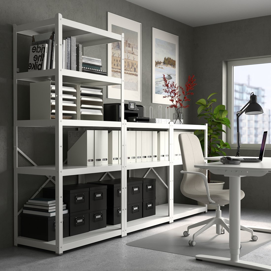 BROR white, Shelving unit, Width 254 cm IKEA