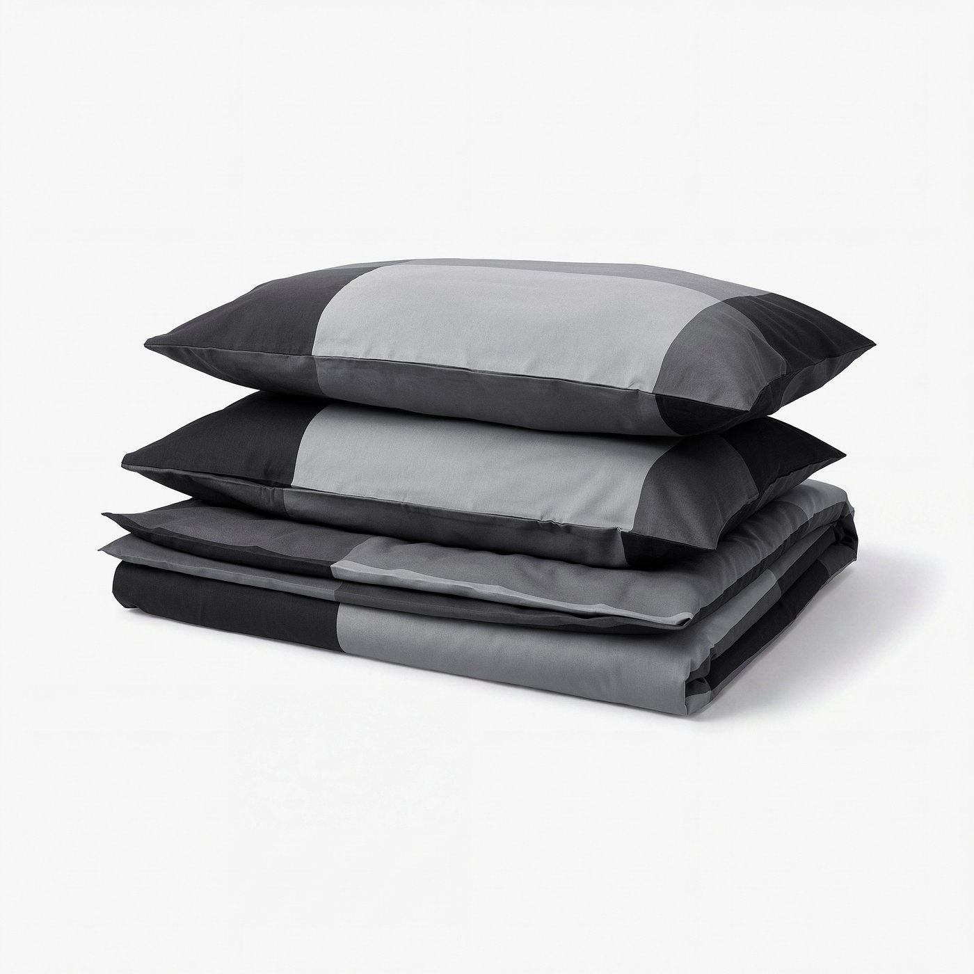 BRUNKRISSLA Duvet cover and 2 pillowcases, black, 240x220/50x80 cm