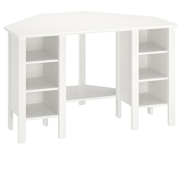 Brusali Corner Desk White 120x73 Cm Ikea