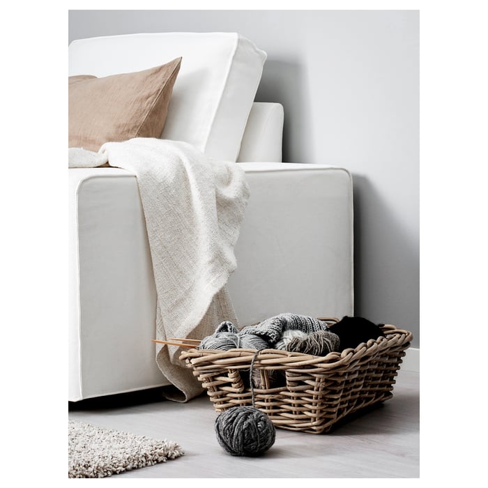 BYHOLMA basket, grey, 36x51x17 cm IKEA