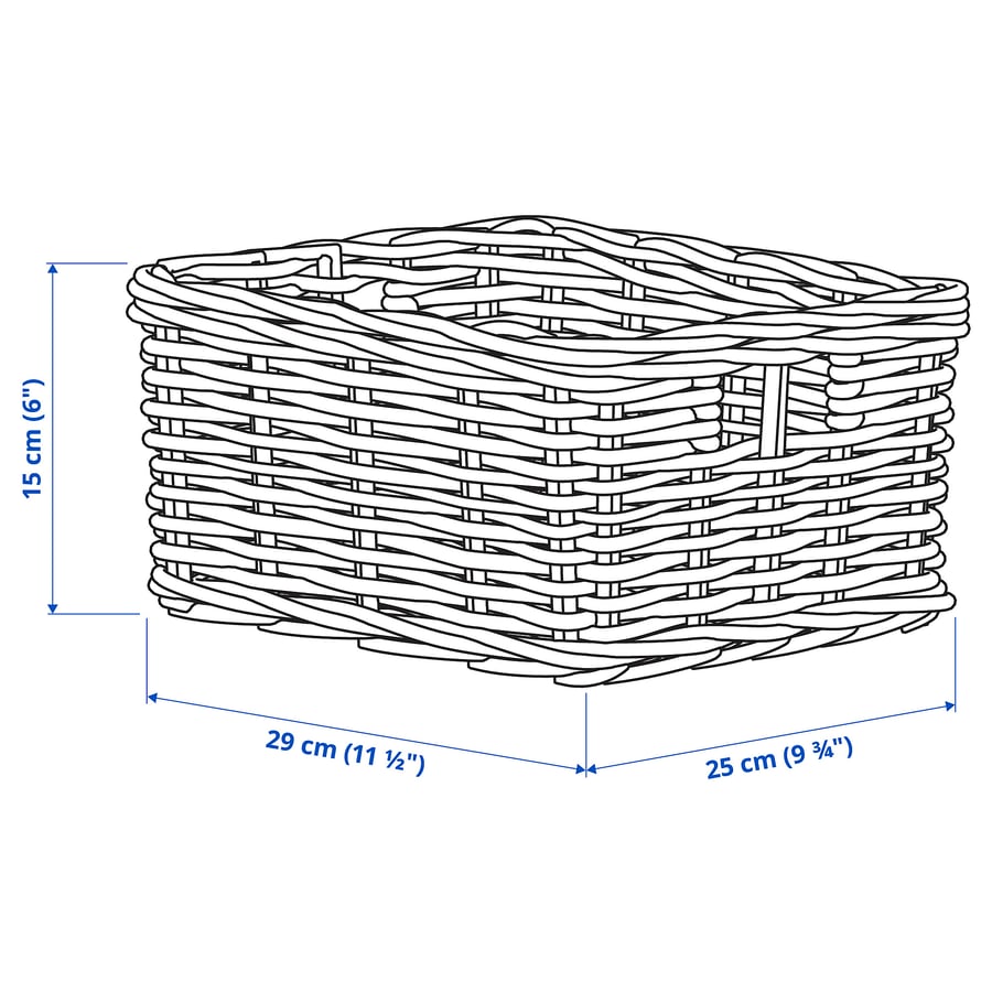 BYHOLMA basket, grey, 25x29x15 cm IKEA