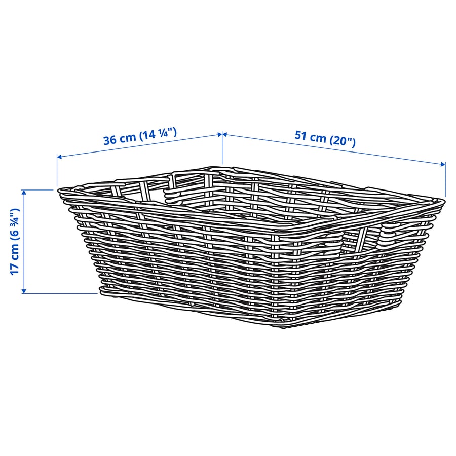 BYHOLMA basket, grey, 36x51x17 cm IKEA