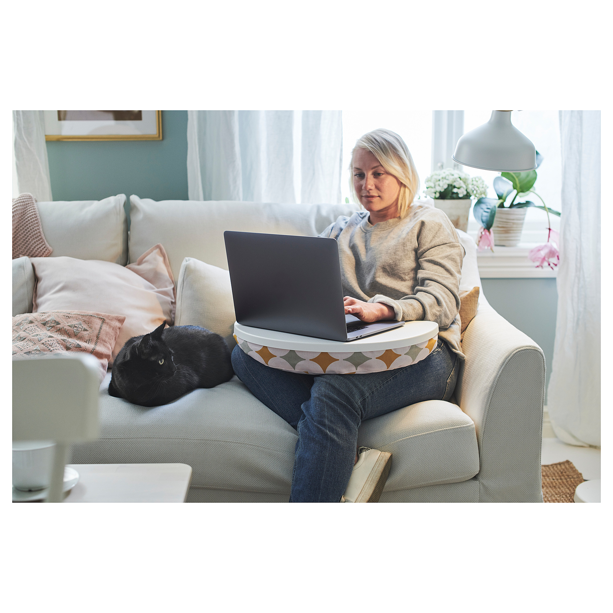 BYLLAN Yttered multicolour, white, Laptop support IKEA