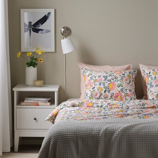 DAGGSALVIA Duvet cover and 2 pillowcases, multicolour/floral pattern, 200x200/50x80 cm