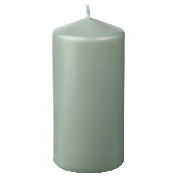 DAGLIGEN Unscented pillar candle, light green, 40 hr IKEA