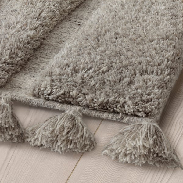 DEJRET rug, high pile, handmade/beige, 170x240 cm IKEA