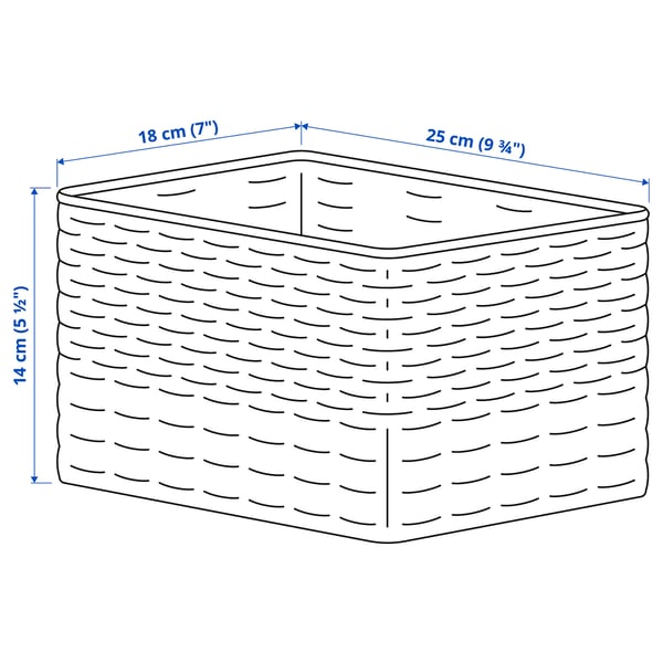 DJURTRÄNARE Basket, white/blue, 18x25x14 cm