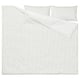 A white DOFTAKLEJA duvet cover with check and stripe patterns; 100% cotton.