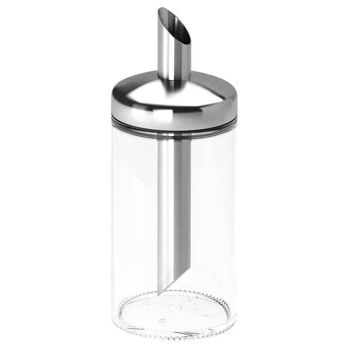 DOLD clear glass, stainless steel, Portion sugar shaker IKEA