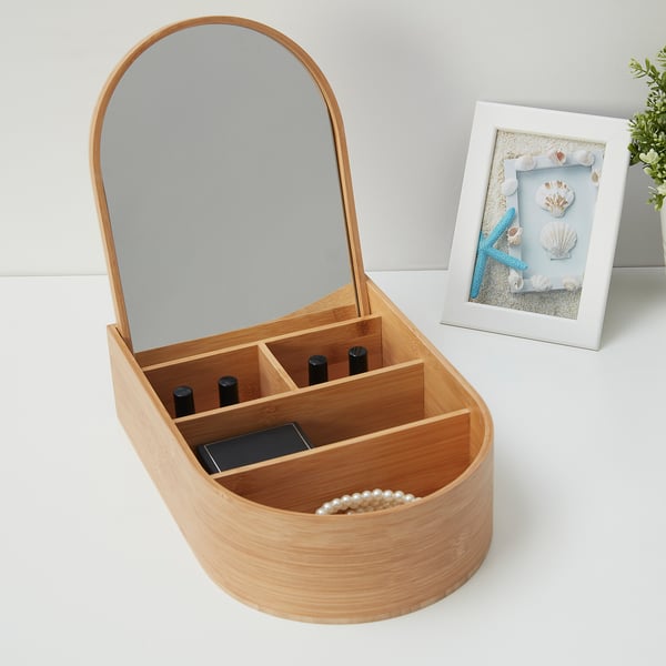 DRAGAN Jewellery box bamboo, mirror glass IKEA