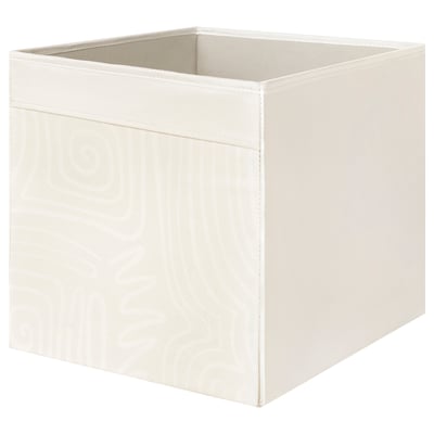 DRÖNA Box, beige/white, 33x38x33 cm