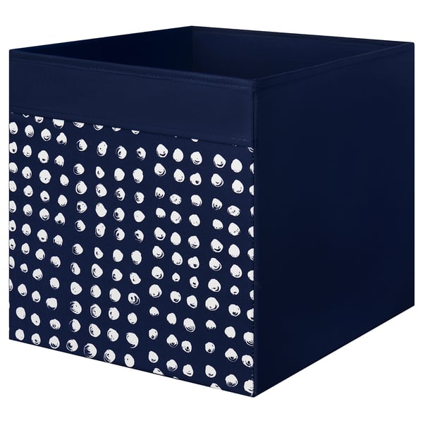 DRÖNA Box, dark blue/white, 33x38x33 cm