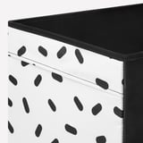 DRÖNA Box, white/black dot pattern, 33x38x33 cm
