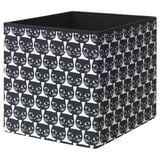 DRÖNA Box, white/black patterned, 33x38x33 cm