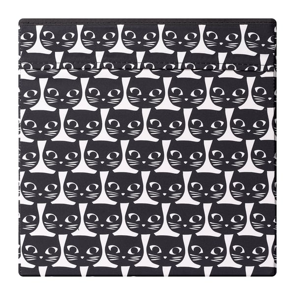 DRÖNA Box, white/black patterned, 33x38x33 cm