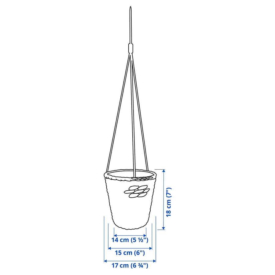 DRUVFLÄDER hanging planter, water hyacinth/grey, 14 cm IKEA