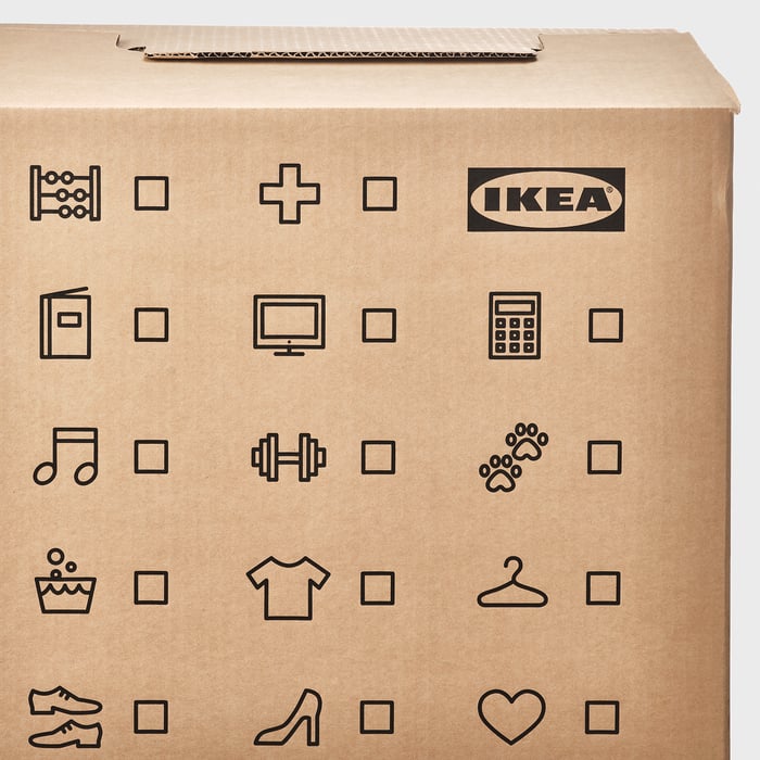DUNDERGUBBE moving box, brown, 50x31x40 cm IKEA